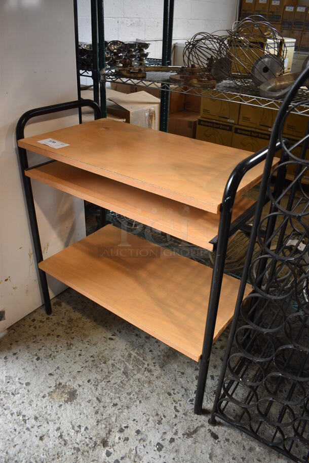 Metal and Wood Pattern Shelving Unit. 30x16x33 - Image 2 of 3