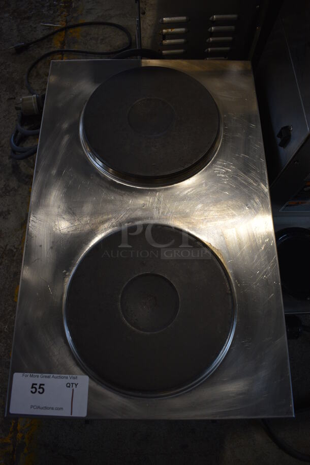 Cecilware Stainless Steel Commercial Countertop Electric Powered 2 Burner Hot Plate Range. 15x23.5x15. Cannot Test Due To Plug Style - Image 3 of 5