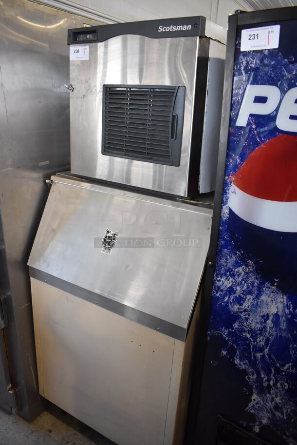 Scotsman N0622A-1B Stainless Steel Commercial Ice Machine Head on Scotsman BH550E Metal Commercial Ice Bin. 115 Volts, 1 Phase. 32x32x74 - Image 2 of 8