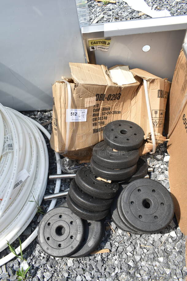 BRAND NEW SCRATCH AND DENT! Lot of Various Items Including DBL-0293 Dumbbell Plates - Image 1 of 5