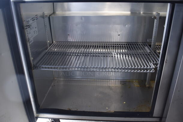 2015 Model True TSSU-60-24M-B-ST Commercial Stainless Steel Sandwich/Salad Prep Table With Overhead Shelving, Steel Pans And Refrigerated Base With Steel Racks. 115V/1 Phase. Tested And Working - Image 5 of 7