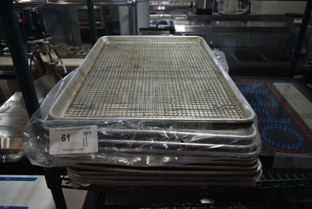 11 Metal Full Size Baking Pans w/ 1 Cooling Rack. 11 Times Your Bid!