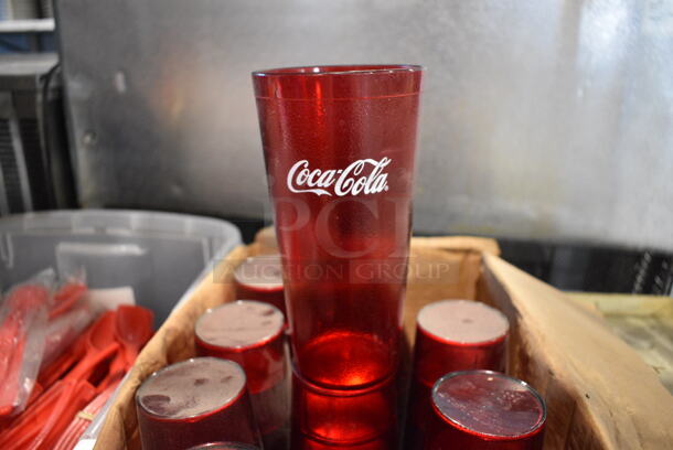 ALL ONE MONEY! Lot of 45 Red Poly Beverage Tumblers. 3.5x3.5x7