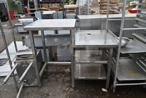 Stainless Steel Commercial 2 Tier Table w/ 2 Under Shelves. 