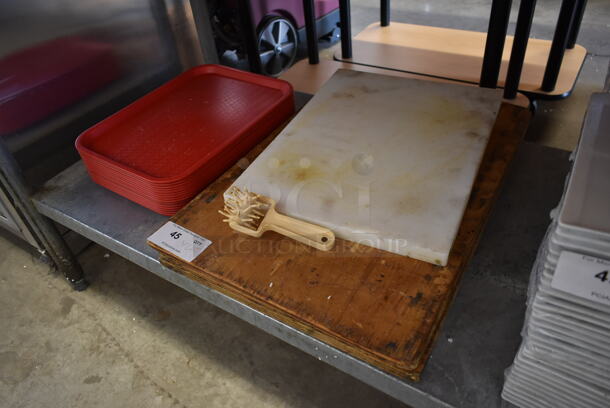 ALL ONE MONEY! Lot of Various Items Including Poly Trays and Cutting Boards - Image 2 of 4