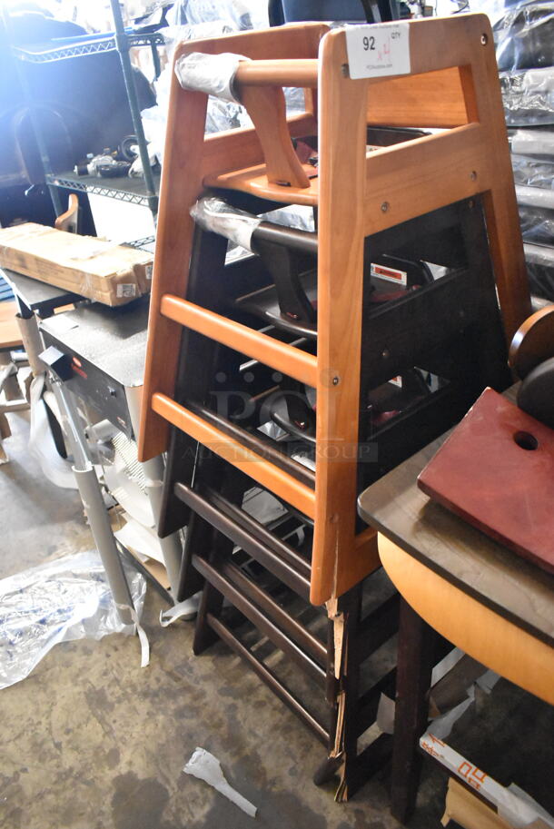 4 BRAND NEW SCRATCH AND DENT! High Chairs; 3 Dark Brown and 1 Medium Brown. 4 Times Your Bid! - Image 3 of 4
