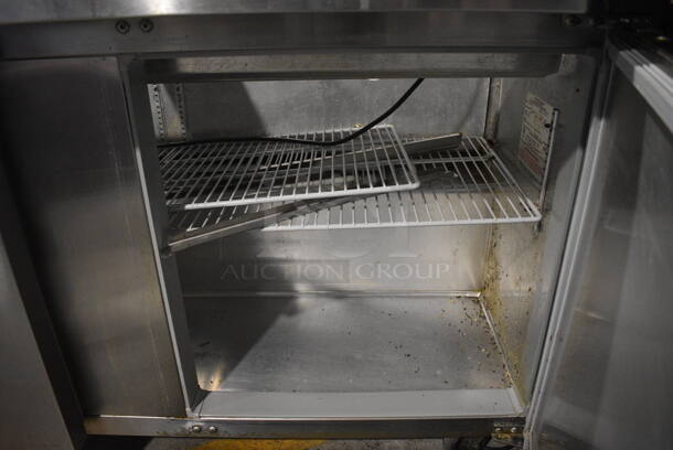 Continental Model SW60-24M Stainless Steel Commercial Sandwich Salad Prep Table Bain Marie Mega Top Bain Marie w/ 2 Over Shelves on Commercial Casters. 115 Volts, 1 Phase. 60x36x72. Tested and Working! - Image 8 of 9