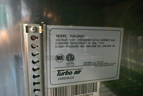Turbo Air TUR-28SD Stainless Steel Commercial Single Door Undercounter Cooler on Commercial Casters. 115 Volts, 1 Phase. Tested and Powers On But Does Not Get Cold - Image 5 of 5