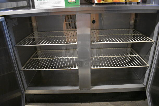 Duke Model RUF-48M Stainless Steel 2 Door Work Top Cooler w/ Backsplash and Wood Pattern Doors. 120 Volts, 1 Phase. 48x30x40. Tested and Working! - Image 5 of 5