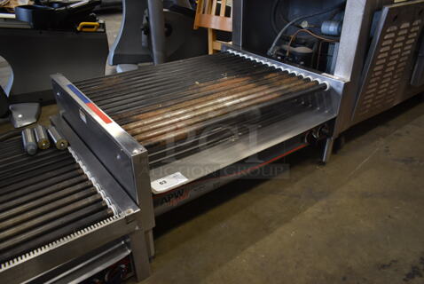 APW Wyott HRS-75 ST Stainless Steel Commercial Countertop Hot Dog Roller. 208/240 Volts, 1 Phase.