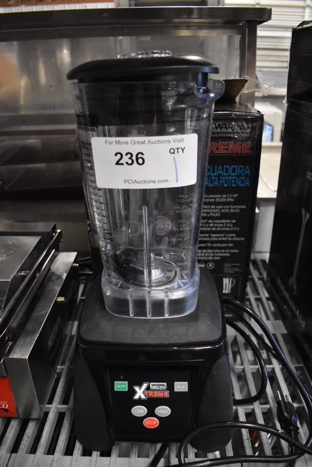 LIKE NEW! Waring Xtreme MX1050XT41 Metal Commercial Countertop 3-1/2 hp Blender w/ Poly Pitcher. Unit Has Only Been Used a Few Times! 120 Volts, 1 Phase. 9x10x19. Tested and Working! - Image 1 of 6