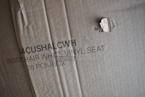 20 BRAND NEW SCRATCH AND DENT! Lancaster Table & Seating 164CUSHALCWH Alloy Series White Vinyl Cushion for Alloy Chairs. 20 Times Your Bid! - Image 5 of 5