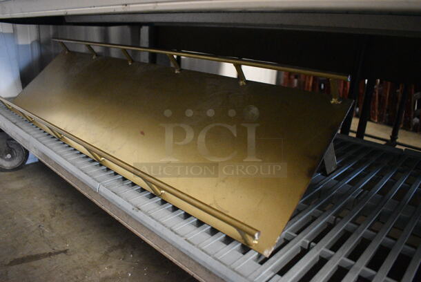 ALL ONE MONEY! Gold Colored Metal Wall Mount Shelf. Unit Is In Two Pieces. 48x8x11, 36x8x11 - Image 2 of 4