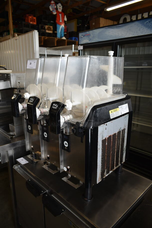 Elmeco FC3 G404 Stainless Steel Commercial Countertop 3 Hopper Slushie Machine. Missing Lids and Drip Trays. 115 Volts, 1 Phase. Tested and Working! - Image 2 of 6
