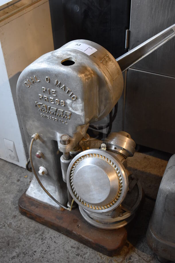 Dial O Matic D-301 Metal Commercial Countertop Pie Crust Press. 115 Volts, 1 Phase. 21x21x37. Tested and Does Not Power On - Image 3 of 5