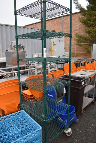 Metro Green Finish 6 Tier Wire Shelving Unit on Commercial Casters. BUYER MUST DISMANTLE. PCI CANNOT DISMANTLE FOR SHIPPING. PLEASE CONSIDER FREIGHT CHARGES. 21x24x92