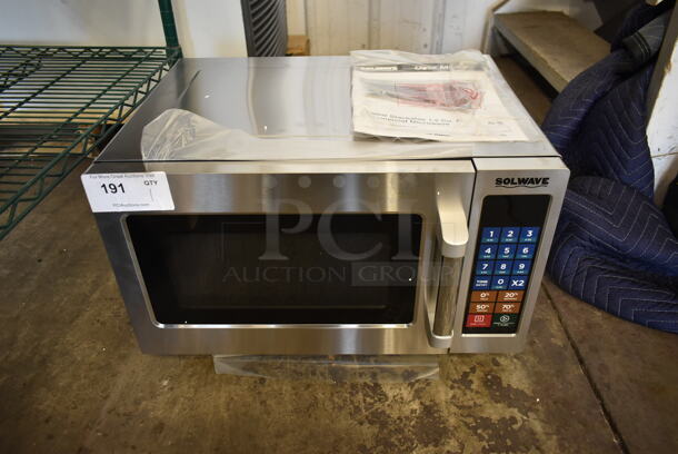 BRAND NEW SCRATCH AND DENT! 2023 Solwave 180MW112T Stainless Steel Commercial Countertop Microwave Oven. 120 Volts, 1 Phase.  - Image 1 of 7