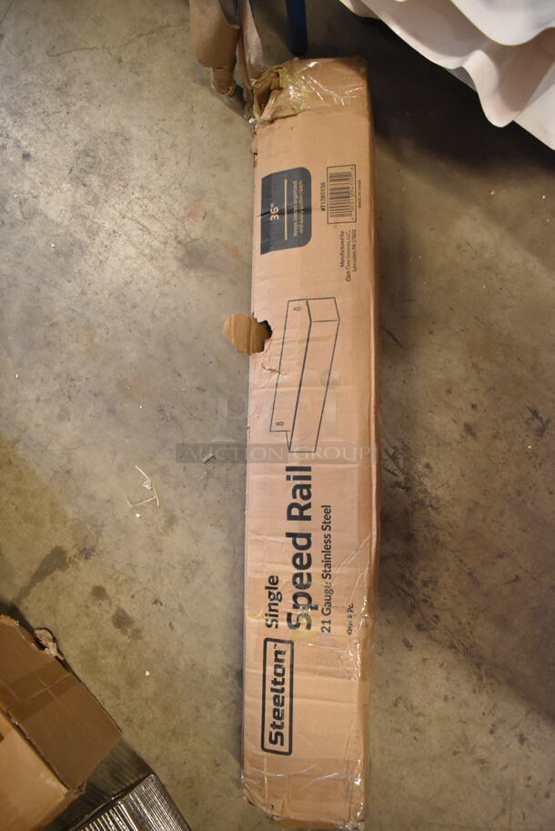 BRAND NEW SCRATCH AND DENT! Steelton 712B5536 Stainless Steel Single Tier Speed Rail - 36" - Image 3 of 3