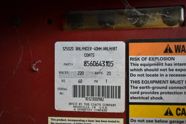 Coats 1250 Metal Commercial Floor Style 2D Wheel Balancer with Laser Guided Operation. 220-250 Volts, 1 Phase. - Image 6 of 7