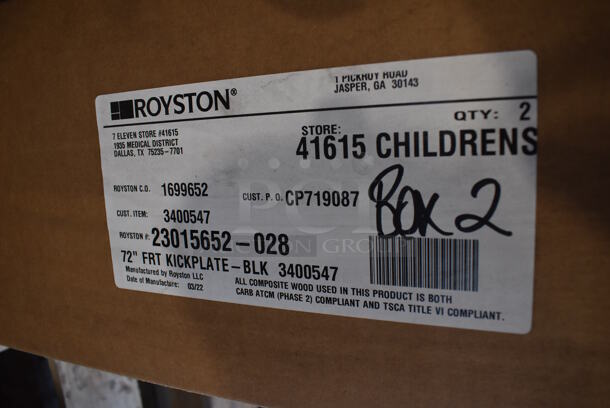2 Boxes of BRAND NEW! Royston 23015652-028 72" Kickplates. 2 Times Your Bid! - Image 2 of 3