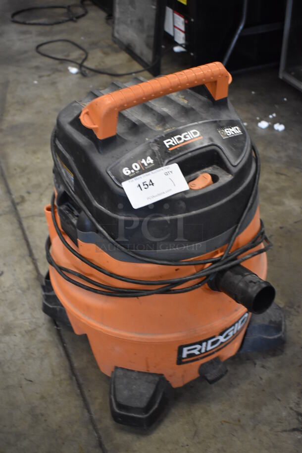Rigid WD14500 Orange and Black Wet Dry Shop Vac Vacuum. 120 Volts, 1 Phase. 19x22x27. Tested and Working! - Image 3 of 7