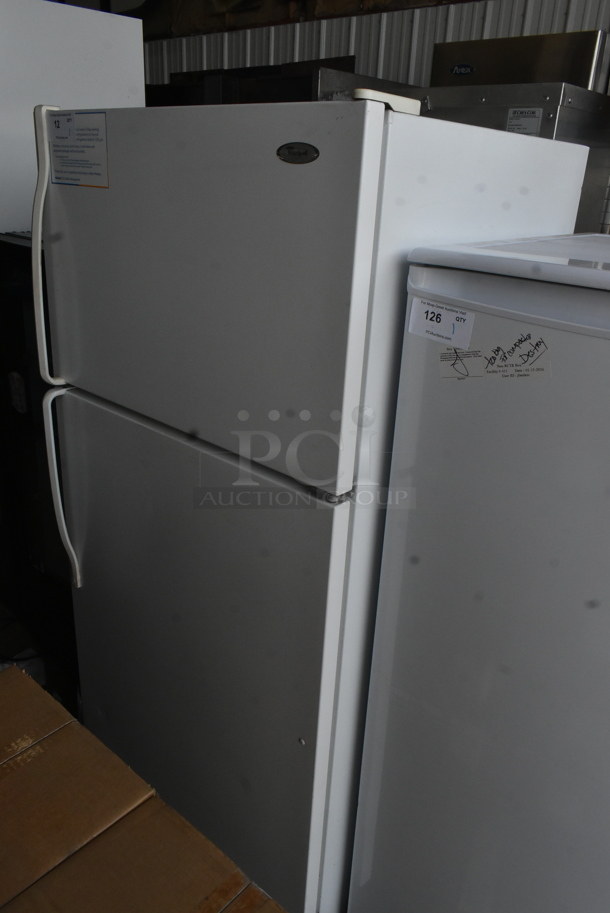Whirlpool ET1MHKXMQ04 Metal Cooler Freezer Combo. 115 Volts, 1 Phase. Tested and Powers On But Does Not Get Cold