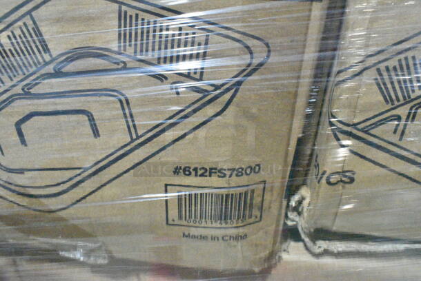 PALLET LOT of 20 BRAND NEW Boxes Including H7658HC, 2 Box 760SOUP8WPA Choice 8 oz. White Double Poly-Coated Paper Food Cup with Vented Paper Lid - 250/Case, 966UPWIDEB-500 OneUp by Choice White 1-Ply Wide Interfold 6 1/2" x 8 1/2" Dispenser Napkin - 6000/Case, Dart Conex Complements 400PC 4 oz. Clear Plastic Souffle / Portion Cup - 2500/Case, 356B763FDIF Delco Heavy Dominion by 1880 Hospitality B763FDIF 7 1/8" 18/0 Stainless Steel Heavy Weight Dinner Fork - 36/Case, 2 Box 612FS7800 Choice Full Size Foil Steam Table Pan Medium 2 3/16" Depth - 50/Case, 2 Box 795PTOKFT3 Choice Kraft Microwavable Folded Paper #3 Take-Out Container 7 3/4" x 5 1/2" x 2 1/2" - 200/Case, 612509PCO Choice 9" Round Standard Weight Foil Take-Out Pan with Dome Lid - 200/Case, 612FS7800 Choice Full Size Foil Steam Table Pan Medium 2 3/16" Depth - 50/Case, 4 Box 130WSPOON Choice Medium Weight White Plastic Teaspoon - 1000/Case, 0700602 Dispenser, 394325L Noble NexGen Powder-Free Disposable Blue Hybrid 3 Mil Thick Gloves - Large - 1000/Case, 3 Box 500MFTN Lavex Natural Brown Kraft M-Fold (Multifold) Towel - 4000/Case. 20 Times Your Bid!  - Image 8 of 12