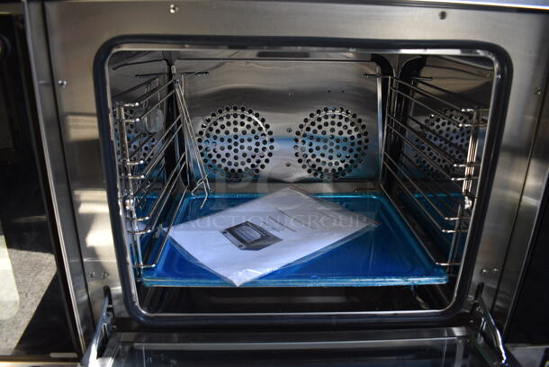 BRAND NEW! Perspective Model EB-1A Stainless Steel Commercial Countertop Electric Powered Convection Oven w/ View Through Door and Metal Oven Racks. 220 Volts, 1 Phase. 23.5x23x22.5 - Image 3 of 6