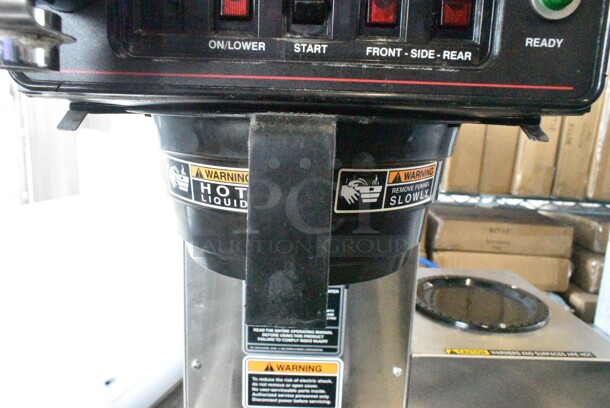 Bunn CWTF15 Stainless Steel Commercial Countertop 3 Burner Coffee Machine w/ Poly Brew Basket. 120 Volts, 1 Phase.  - Image 7 of 8