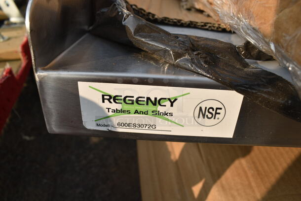 2 BRAND NEW SCRATCH AND DENT! Regency 600ES3072G 30" x 72" 16-Gauge Stainless Steel Equipment Stand with Galvanized Undershelf. May Be Missing Pieces. 2 Times Your Bid!  - Image 4 of 4