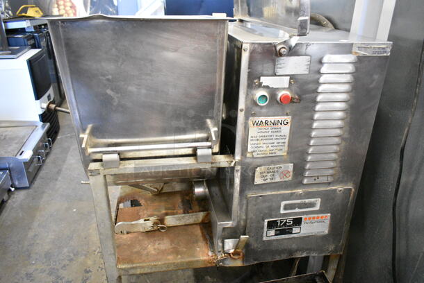 Hollymatic 175 Metal Commercial Floor Style Meat Mixer Grinder on Commercial Casters. 230 Volts.  - Image 6 of 8