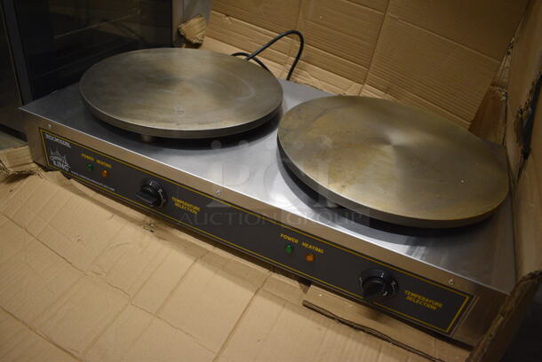 IN ORIGINAL BOX! Carnival King 382CM16DBL Stainless Steel Commercial Countertop Electric Powered 2 Burner Crepe Maker. 208-240 Volts, 1 Phase. 34x18x7 - Image 6 of 10