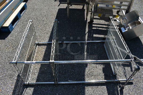Chrome Finish 3 Tier Shelving Unit. BUYER MUST DISMANTLE. PCI CANNOT DISMANTLE FOR SHIPPING. PLEASE CONSIDER FREIGHT CHARGES. 30x18x55 - Image 3 of 3