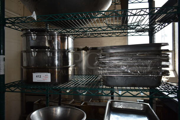 ALL ONE MONEY! Tier Lot of Various Items Including Stainless Steel Full Size Drop In Bins and Pans - Image 2 of 5