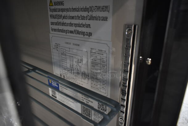 BRAND NEW SCRATCH AND DENT! 2023 Avantco 178UBB72SHC Stainless Steel Commercial 3 Door Back Bar Cooler Merchandiser. Missing 1 Door. 115 Volts, 1 Phase.  Tested and Does Not Power On - Image 8 of 9