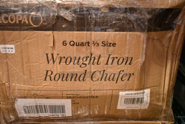 3 BRAND NEW SCRATCH AND DENT! Acopa 6 Qt. Wrought Iron Pillar Round Chafer. 3 Times Your Bid! - Image 7 of 7