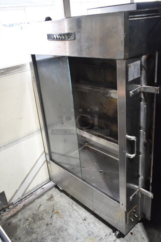 Attias Stainless Steel Commercial Gas Powered Rotisserie Oven. 
