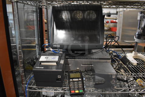 Micros 15" POS Monitor, Epson M244A Receipt Printer, Ingenico iCT220 Credit Card Reader, Powervar ABC100-11 Power Conditioner and Metal Cash Drawer