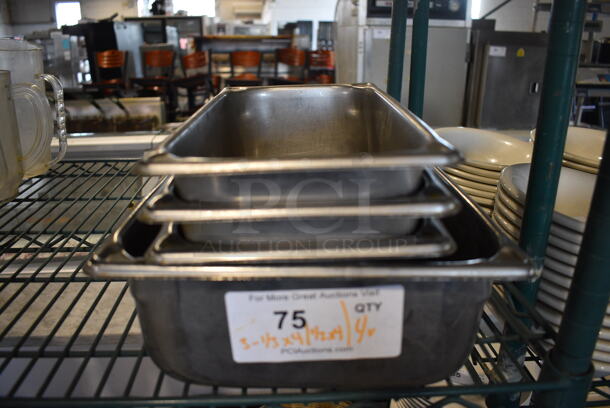 4 Various Stainless Steel Drop In Bins Including 1/3x4, 1/2x4. 4 Times Your Bid! - Image 1 of 3