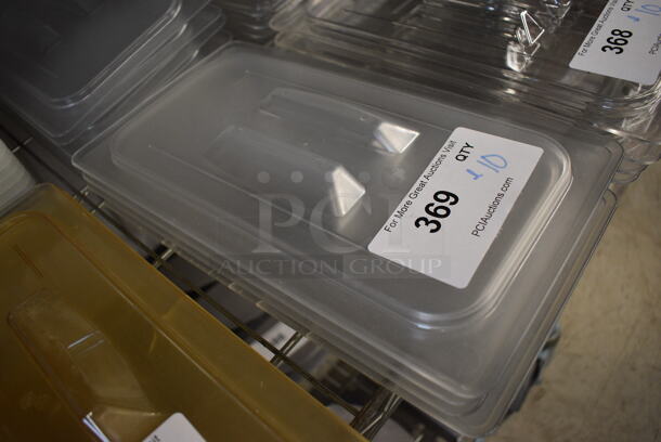 ALL ONE MONEY! Lot of 10 Clear Poly 1/3 Size Drop In Bin Lids! - Image 2 of 2