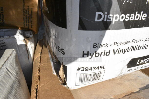 23 BRAND NEW Boxes Including 130CLFKSNH Choice Clear Heavy Weight Wrapped Plastic Cutlery Pack with Napkin - 500/Case, 394345LNoble NexGen Powder-Free Disposable Black Hybrid 3 Mil Thick Gloves - Large - 1000/Case, 394345L Noble NexGen Powder-Free Disposable Black Hybrid 3 Mil Thick Gloves - Large - 1000/Case, 433NACHOL Carnival King Large Two Compartment Plastic Nacho Tray - 500/Case, 433W20SHBGC Choice 20 lb. Shorty White Paper Bag - 500/Case, 245CPB10WHTPRINT Choice 10" x 10" x 2" White Corrugated Pizza Box - 50/Case. 23 Times Your Bid!  - Image 3 of 12