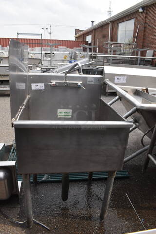 Commercial Stainless Steel 1 Bay Sink With Faucet And Side Splash