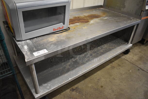 Stainless Steel Commercial Equipment Stand w/ Metal Under Shelf on Commercial Casters. 64x30x26