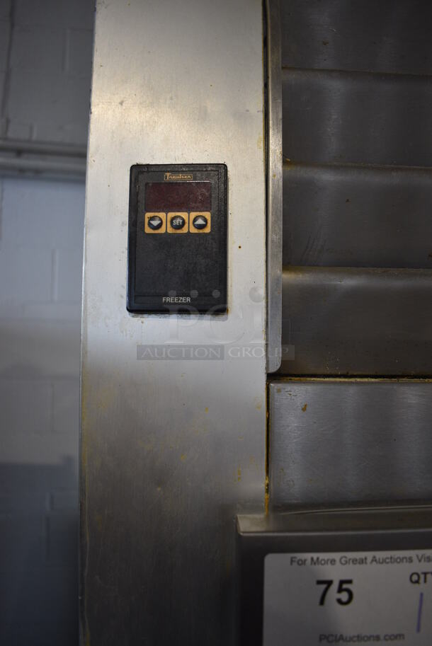 Traulsen Model G12010 Stainless Steel Commercial Single Door Reach In Freezer w/ Poly Coated Racks on Commercial Casters. 115 Volts, 1 Phase. 30x34x83. Tested and Powers On But Temps at 56 Degrees - Image 4 of 6