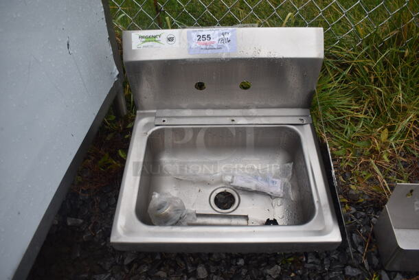 Regency Stainless Steel Commercial Single Bay Wall Mount Sink. 17x15x14