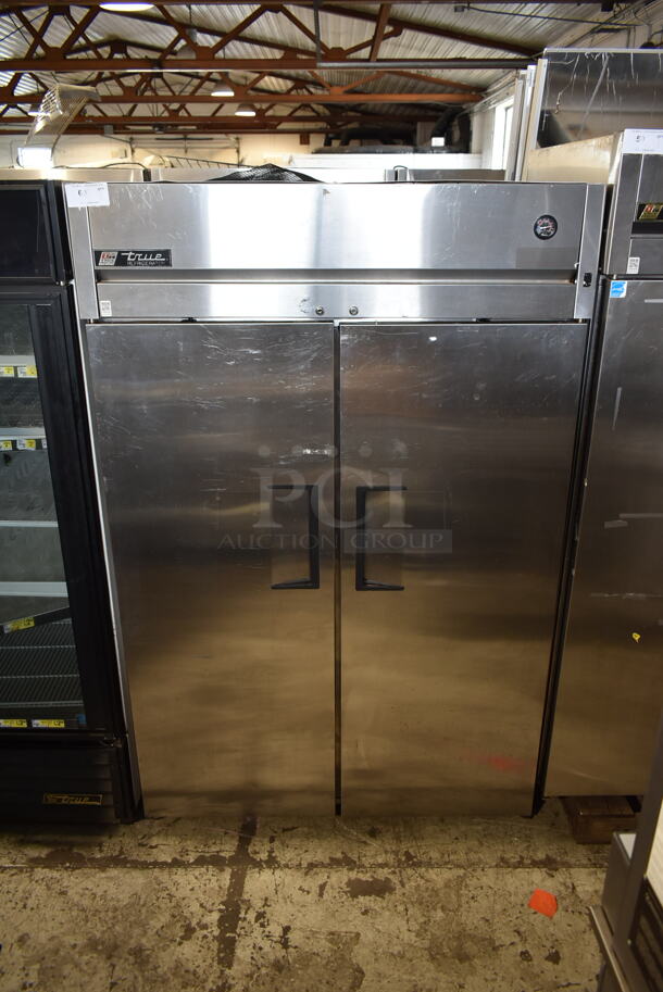 2015 True TG2R-2S ENERGY STAR Stainless Steel Commercial 2 Door Reach In Cooler w/ Poly Coated Racks. 115 Volts, 1 Phase. Tested and Working! - Image 1 of 8
