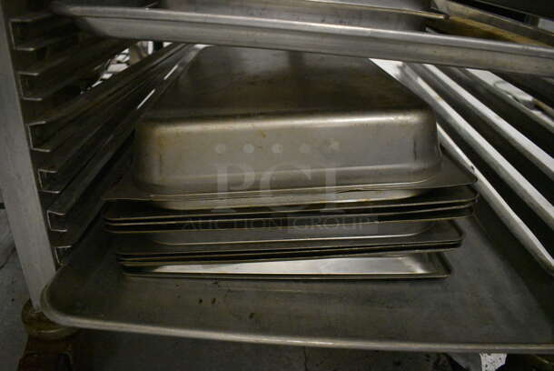 Epco Metal Commercial Pan Transport Rack w/ Various Stainless Steel Drop In Bins Including 1/6x4, 1/6x6, 1/9x4, 1/3x6, 1/2x4. 21x27x36. BUYER MUST REMOVE. (kitchen) - Image 8 of 9