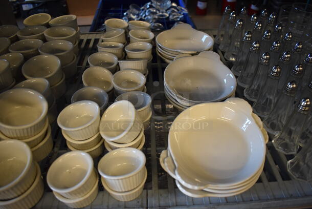 ALL ONE MONEY! Tier Lot of Various Items Including Ceramic Ramekins, Salt Shakers and Poly Bin - Image 4 of 9