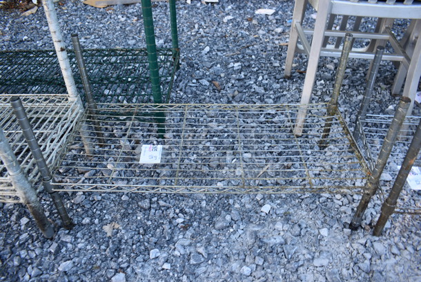 Chrome Finish Single Tier Wire Shelving Unit. BUYER MUST DISMANTLE. PCI CANNOT DISMANTLE FOR SHIPPING. PLEASE CONSIDER FREIGHT CHARGES. 30x14x14 - Image 1 of 2