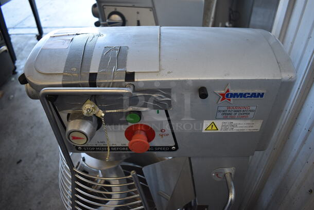 2017 Omcan Model SF300A Metal Commercial Floor Style 30 Quart Planetary Dough Mixer w/ Stainless Steel Mixing Bowl, Bowl Guard, Dough Hook, Paddle and Whisk Attachments. 110 Volts, 1 Phase. 22x24x45.5. Tested and Working w/ The Use of the Pull Chain - Image 6 of 6